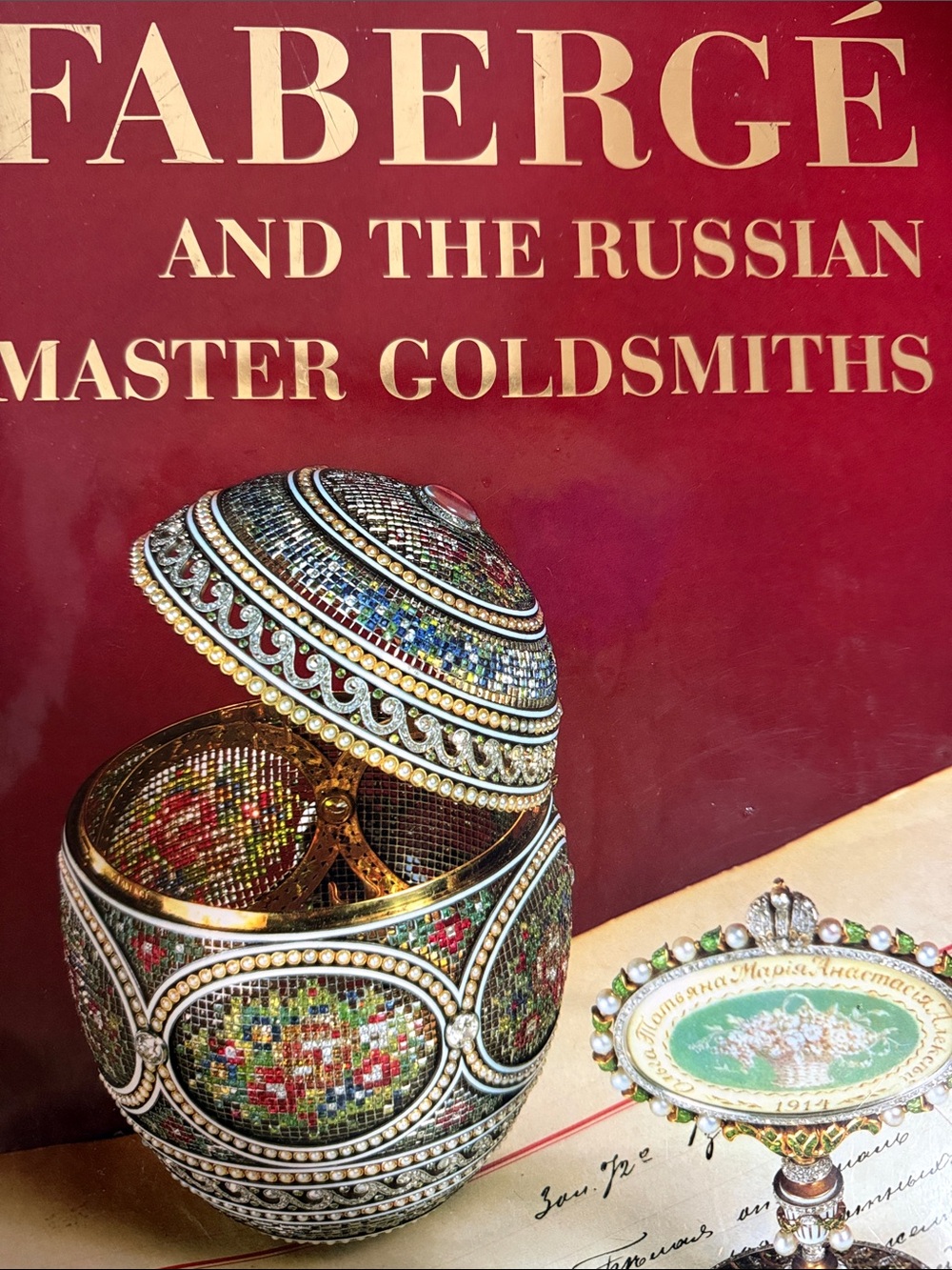 Fabergé 1st 1989 Edit 1Russian Master Goldsmiths Book Cover with Decorative Egg